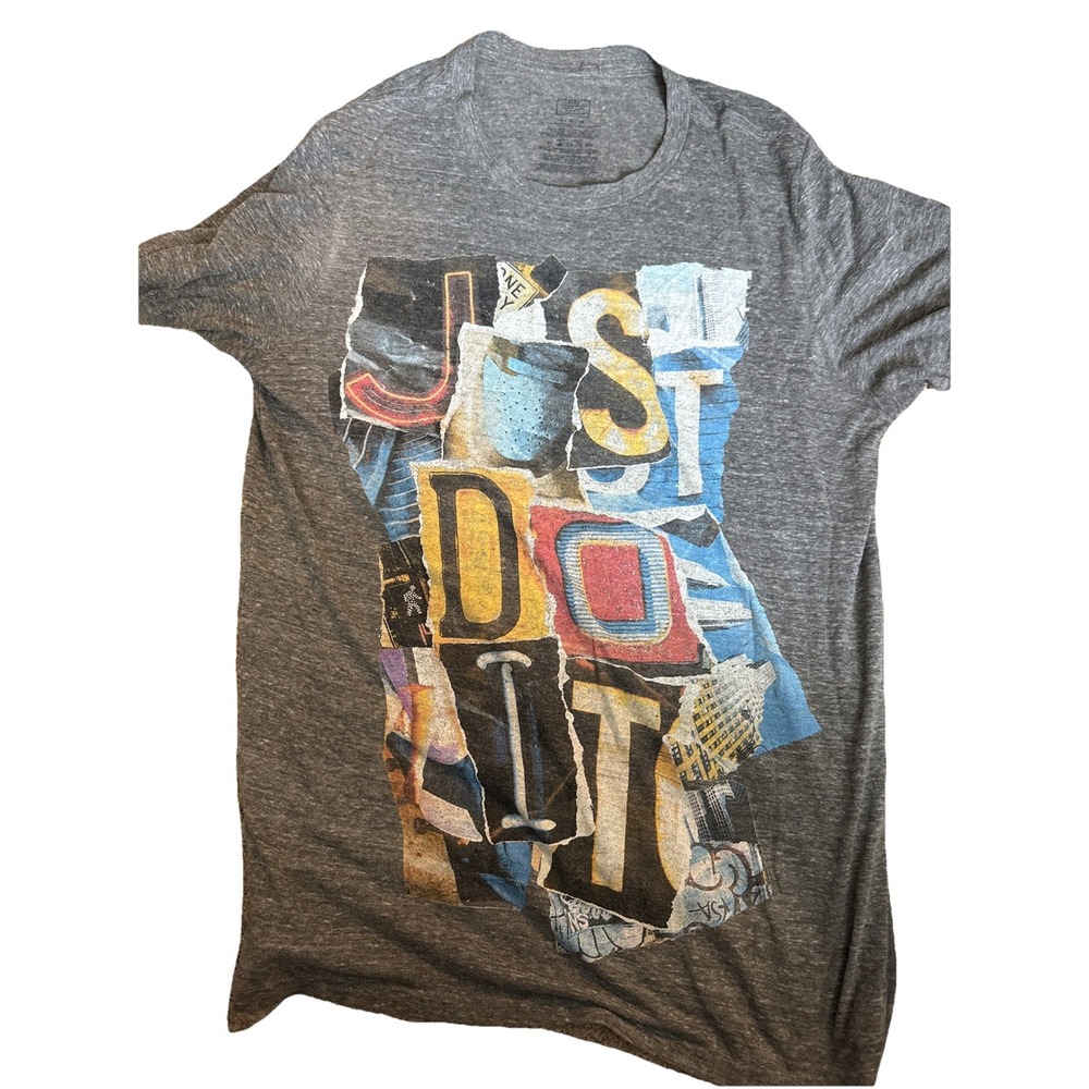 Nike SB Vintage Rare Just Do It Collage City‎ T-Shirt Men's Size Large Gray